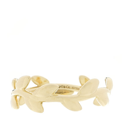 Tiffany 18K Yellow Gold Narrow Paloma Picasso Olive Leaf Band Ring 52 6 1 of 4