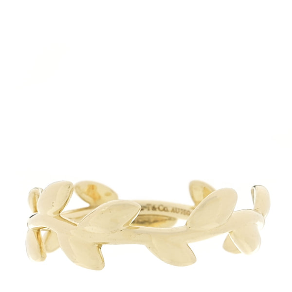 Tiffany 18K Yellow Gold Narrow Paloma Picasso Olive Leaf Band Ring