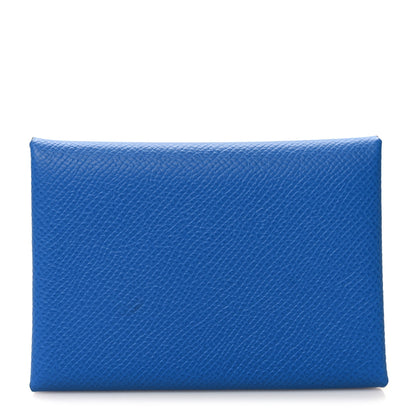 Hermes Epsom Calvi Duo Card Case Bleu Zanzibar 1 of 9