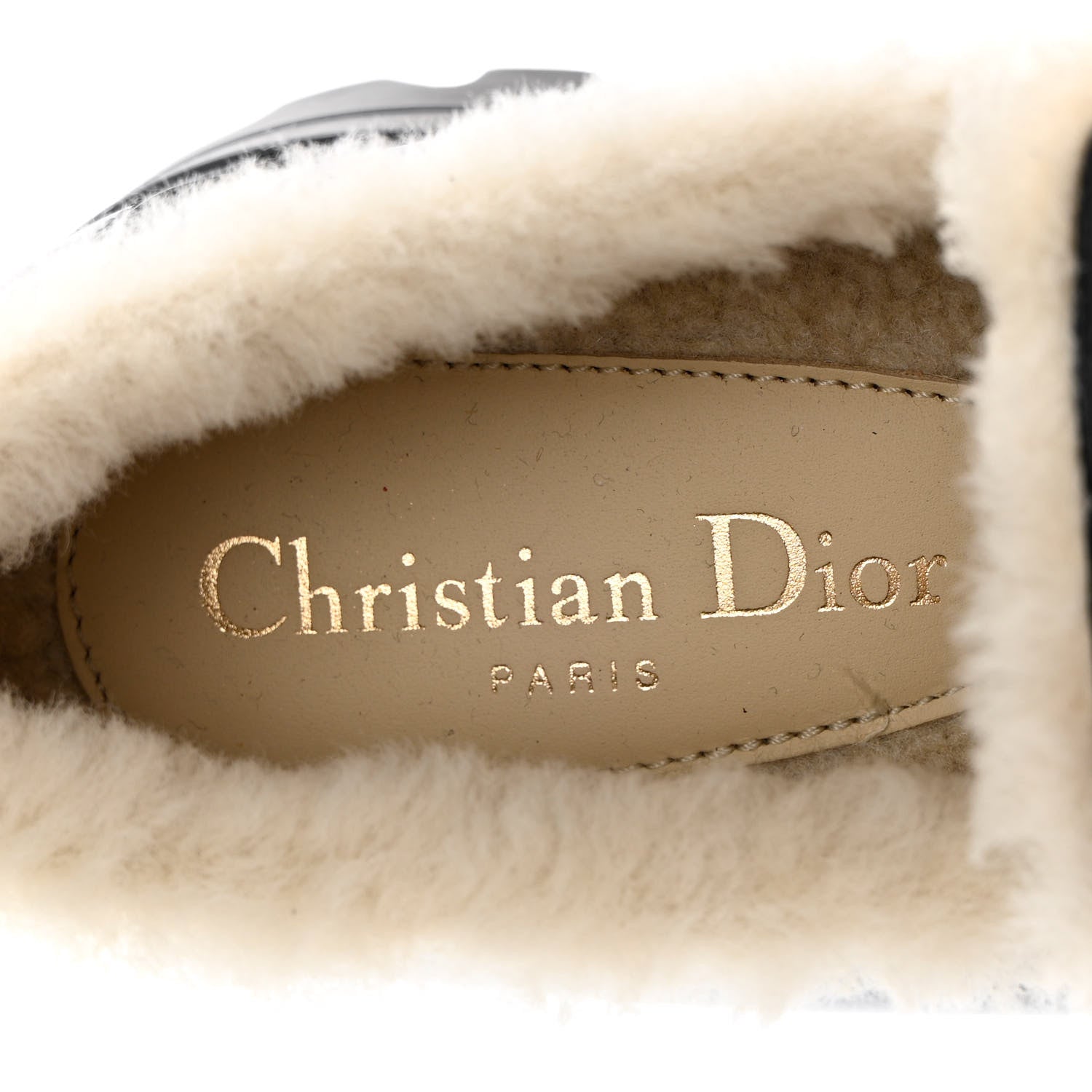 Christian Dior Brushed Calfskin Shearling Dior Code Lug Sole 15mm Loafers 36.5 Black Natural 7 of 11