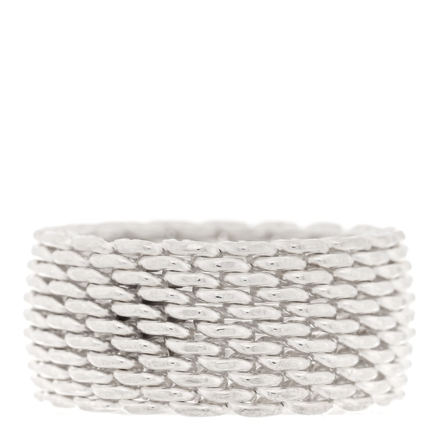 Tiffany Sterling Silver Somerset Mesh Ring 53 6.5 3 of 4