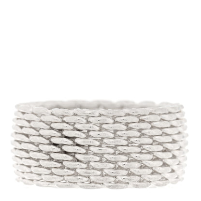 Tiffany Sterling Silver Somerset Mesh Ring 53 6.5 3 of 4
