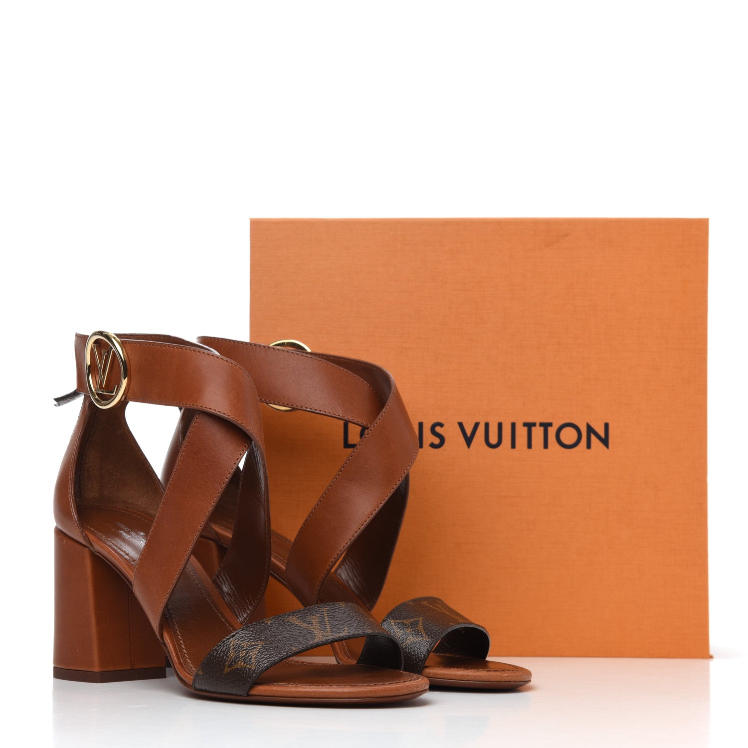 Louis Vuitton Calfskin Monogram Horizon Sandal 39 Cognac Brown 37 of 38