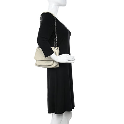 Saint Laurent Crinkled Calfskin Matelasse Monogram Baby Niki Chain Satchel Ivory 2 of 11
