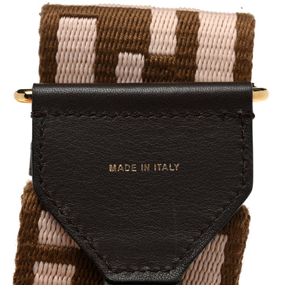 Fendi Ribbon Vitello Century FF 1974 Embroidered Adjustable Strap You Fango Rosa Confetto Chocolate 3 of 5