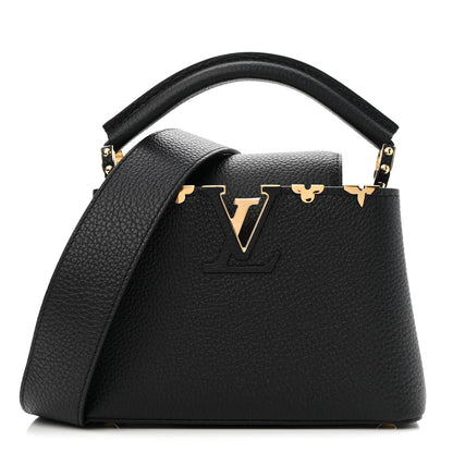Louis Vuitton Taurillon Embellished Flower Crown Capucines Mini Black 1 of 8