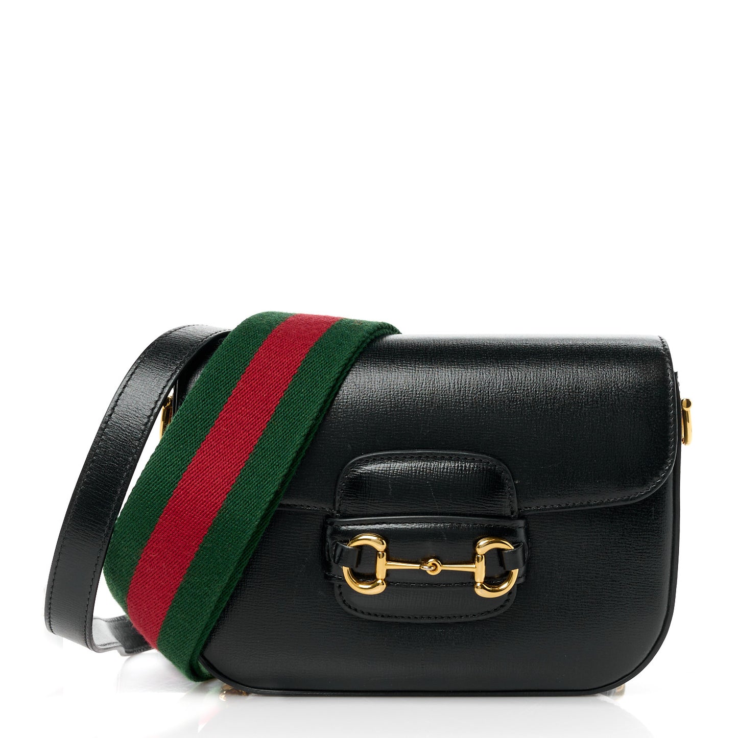 Azalea Calfskin Web Mini Horsebit 1955 Shoulder Bag Black
