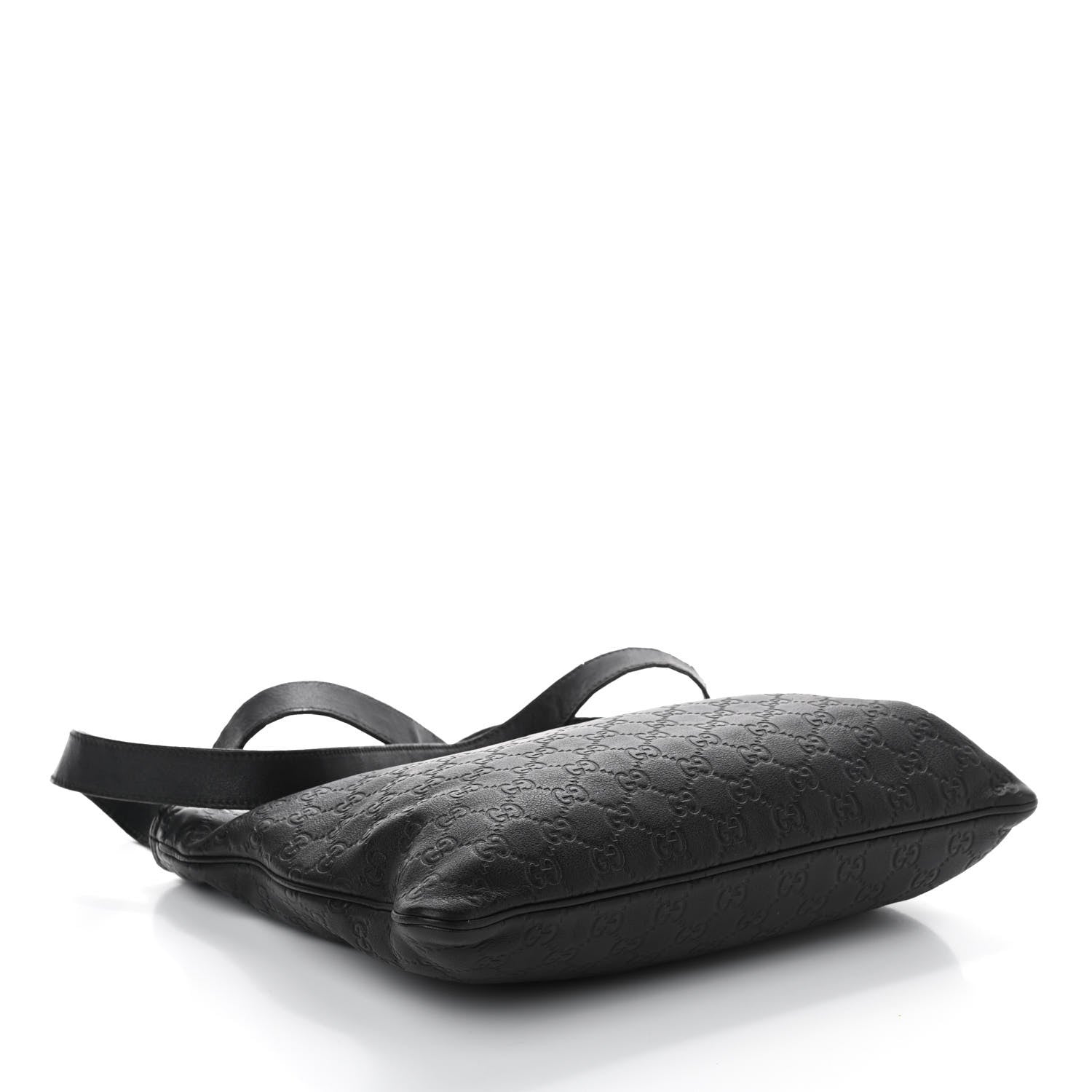 Gucci Guccissima Medium Flat Messenger Bag Black 4 of 10