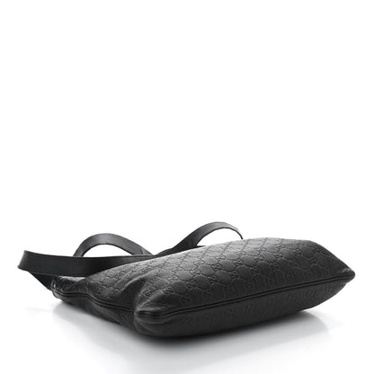 Gucci Guccissima Medium Flat Messenger Bag Black 4 of 10