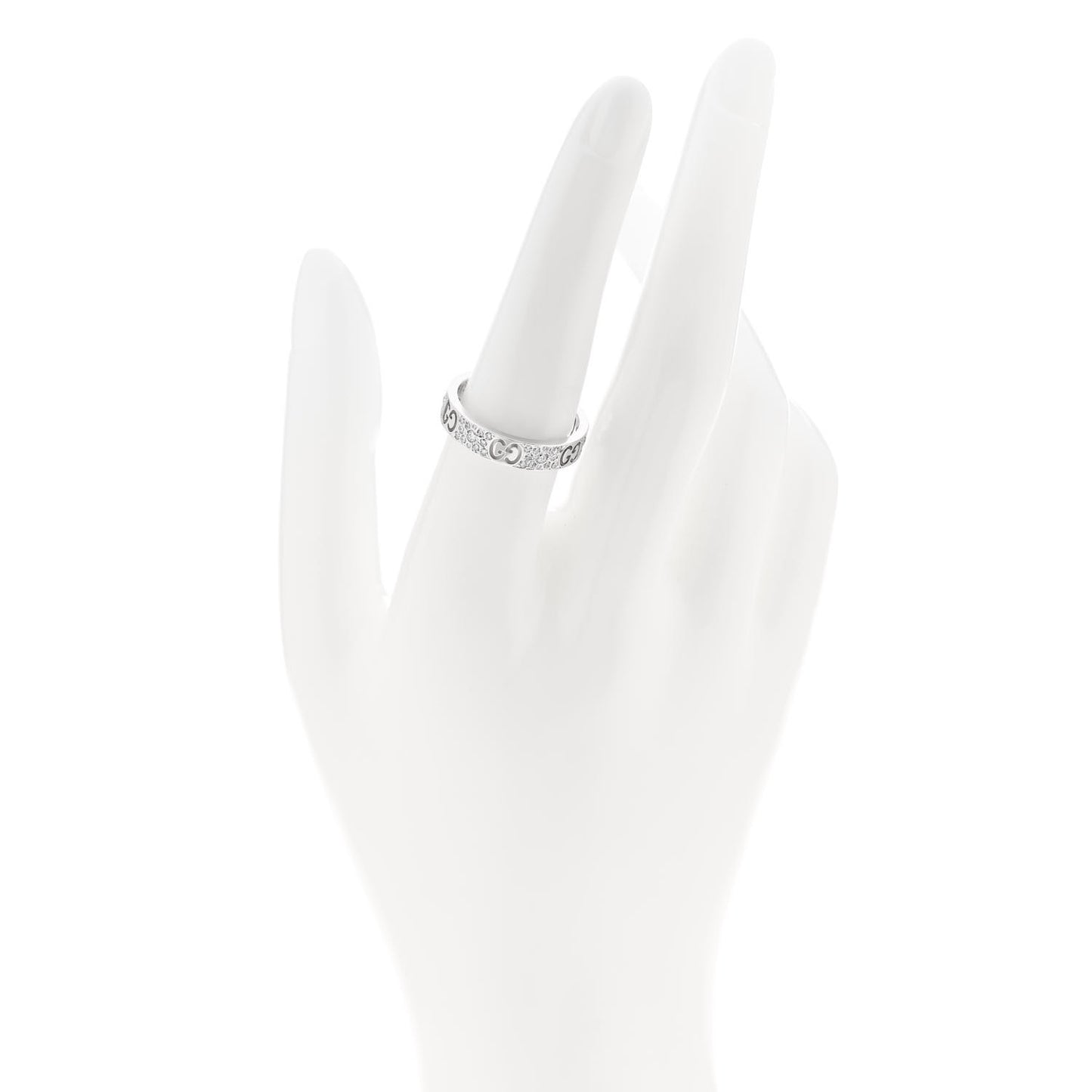 18K White Gold Diamond Icon Stardust Band Ring 56 7.5