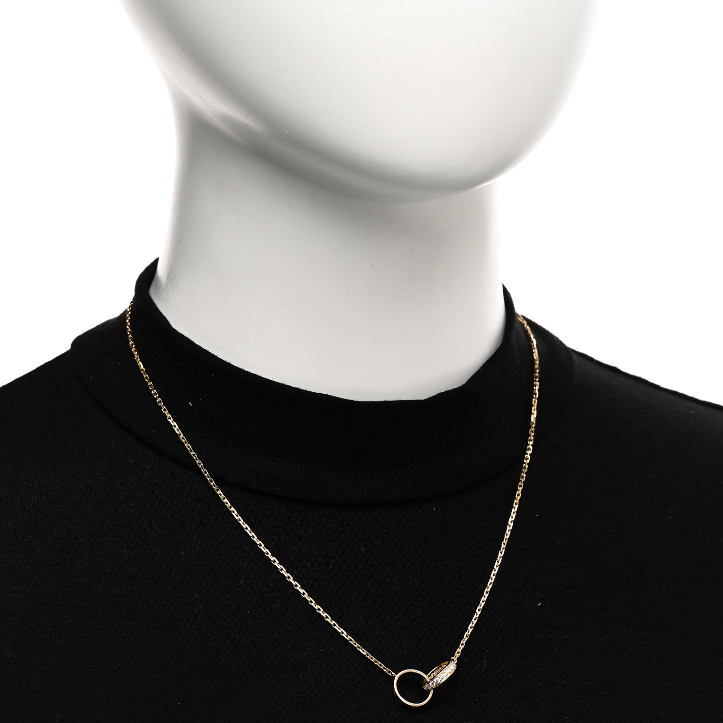 18K Yellow Gold Diamond Interlocking LOVE Necklace