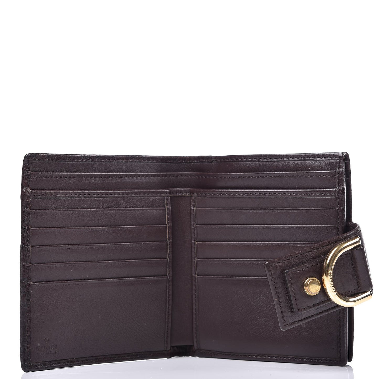 Guccissima D Ring Compact Wallet Brown