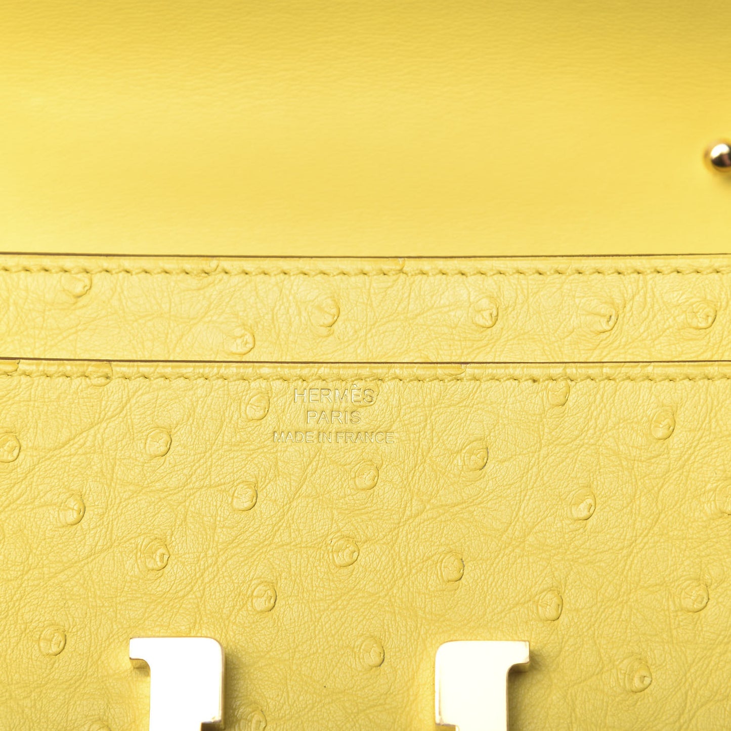 Ostrich Constance Long Wallet To Go Jaune Citron