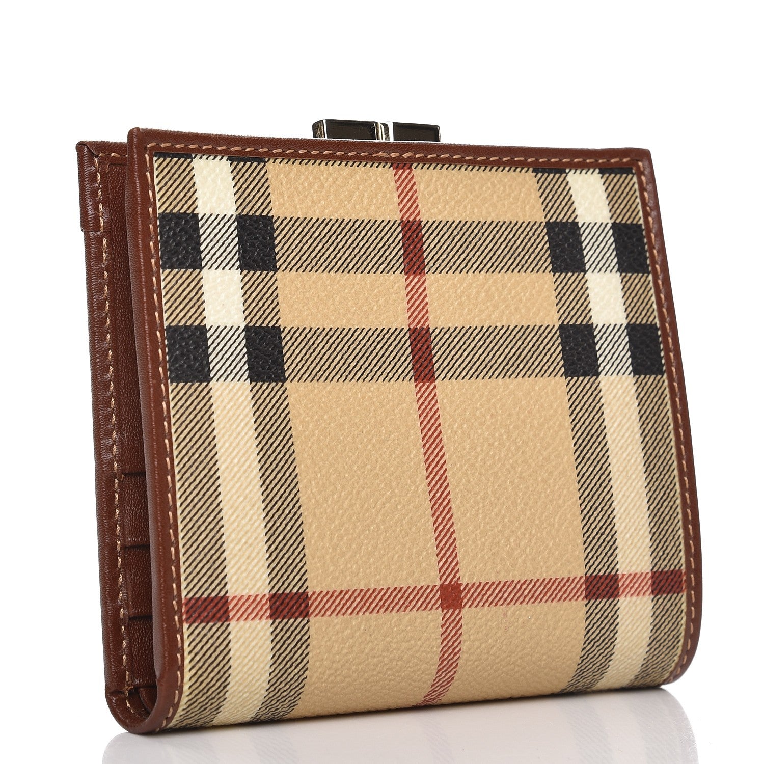 Burberry Haymarket Check French Wallet Brown 3 of 8