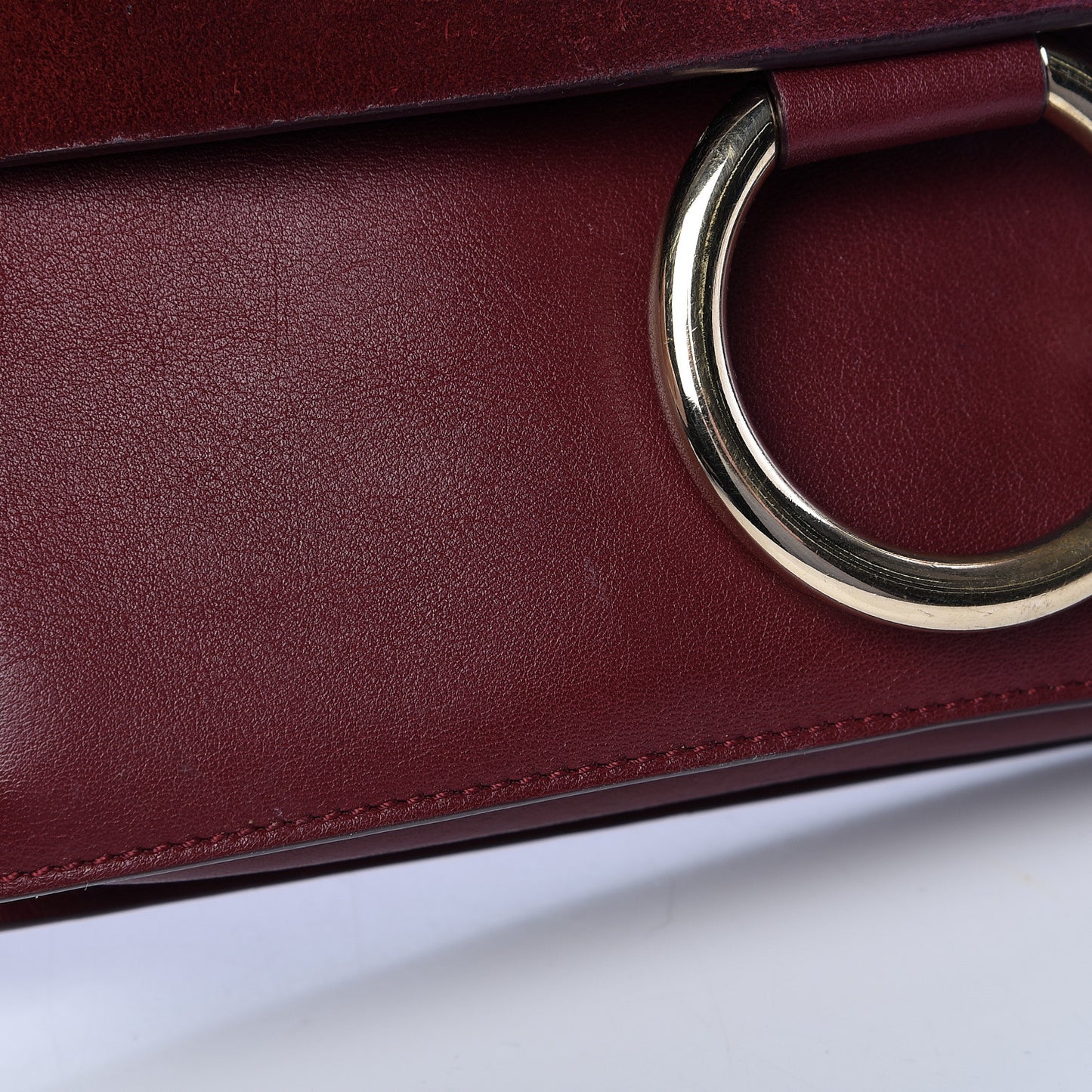 Suede Calfskin Small Faye Shoulder Bag Plum Purple