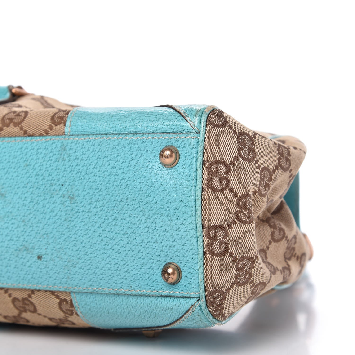 Gucci Monogram Calfskin Large Bardot Shoulder Bag Turquoise 7 of 10