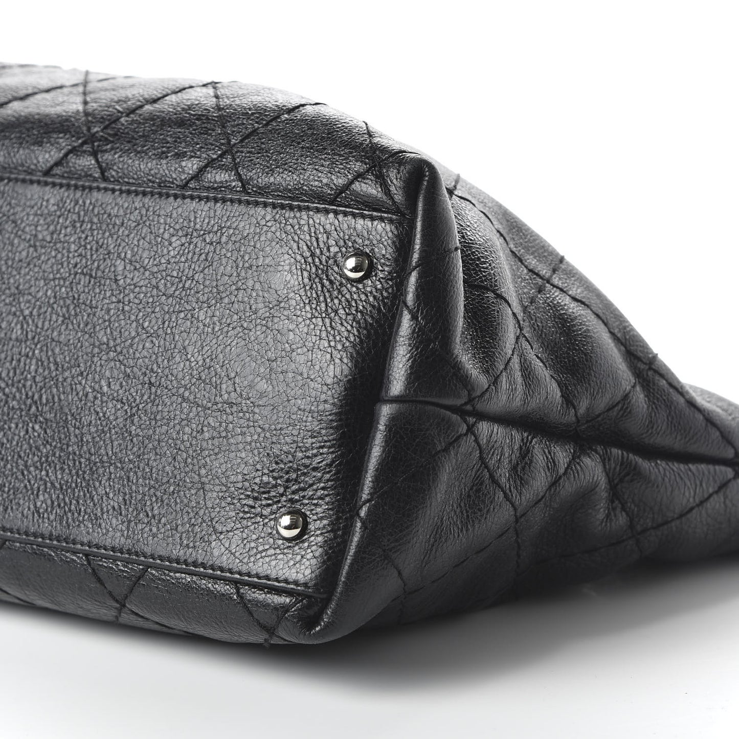 Glazed Calfskin Large On The Road Tote Black