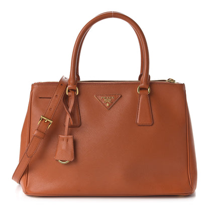 Prada Saffiano Small Galleria Double Zip Tote Papaya 1 of 9