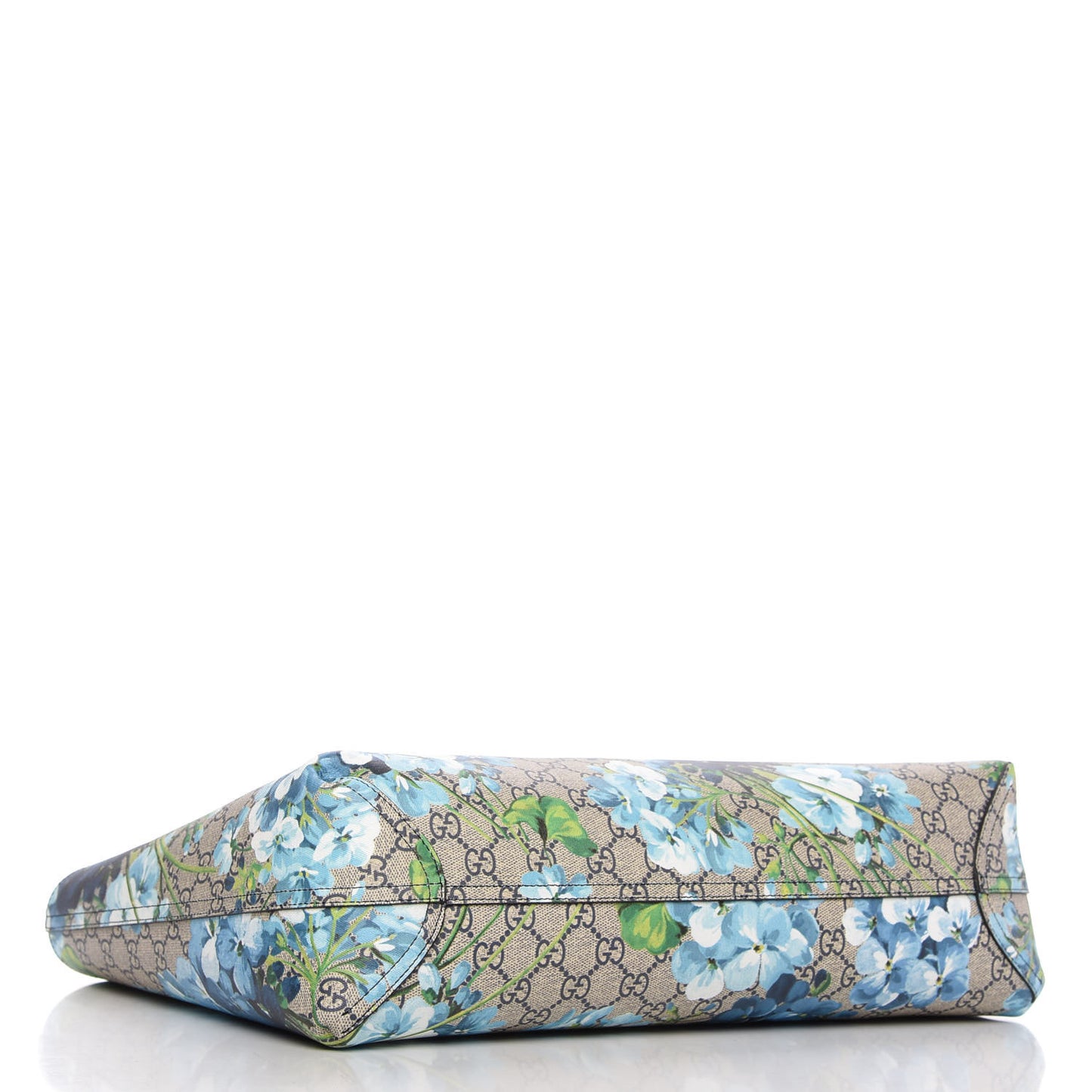 GG Supreme Monogram Blooms Medium Reversible Tote Beige Blue Navy
