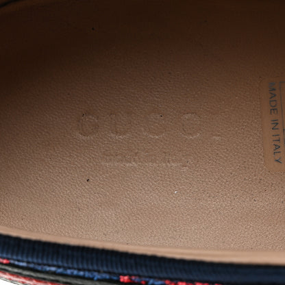 Gucci Lurex Calfskin Web GG Monogram Womens Falacer Sneakers 37 Iridescent Blue 7 of 9