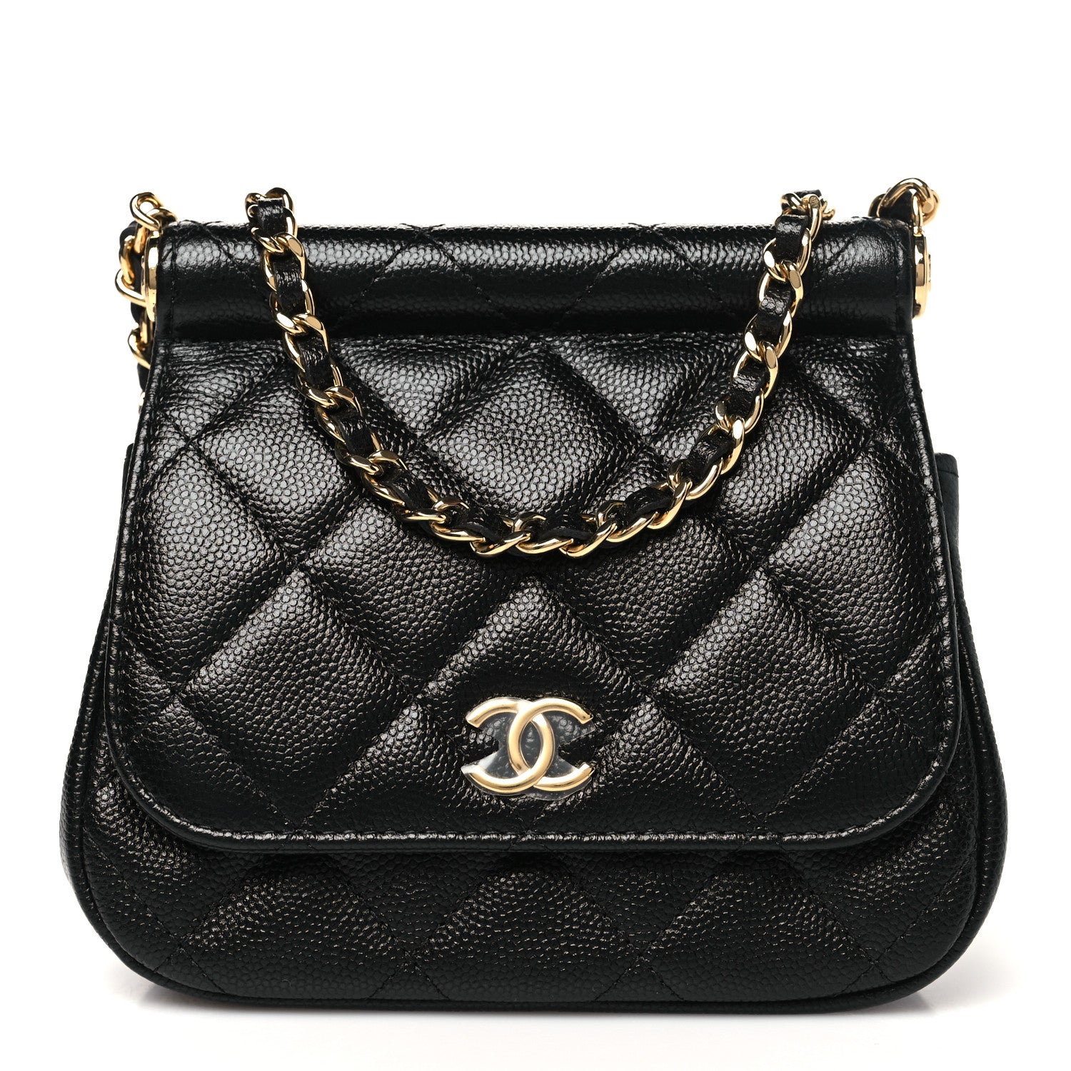 Chanel Caviar Quilted  Mini Flap Clutch With Chain Black 1 of 12