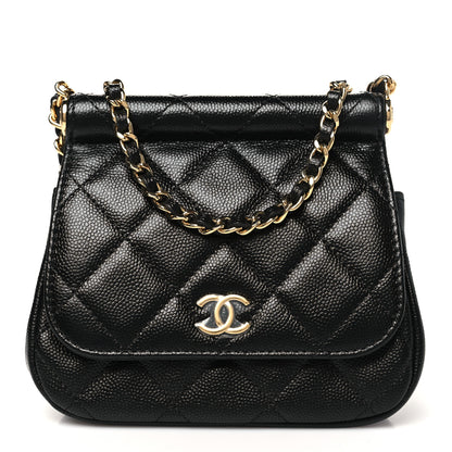 Chanel Caviar Quilted  Mini Flap Clutch With Chain Black 1 of 12