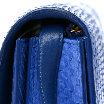 Celine Snakeskin Medium Classic Box Flap Blue 11 of 13
