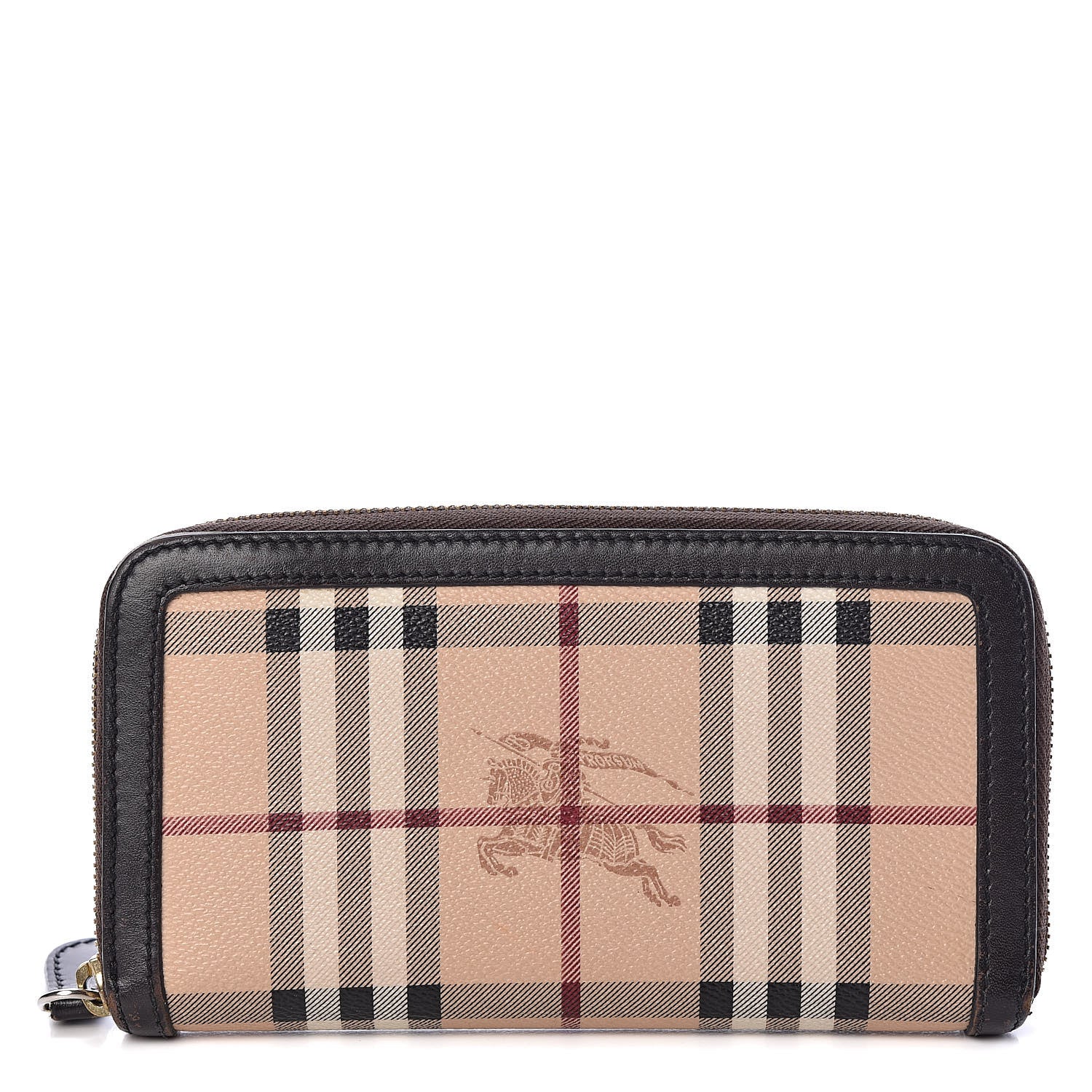 Burberry Haymarket Check Large Ziggy Zip Around Wallet Chocolate 1 of 12