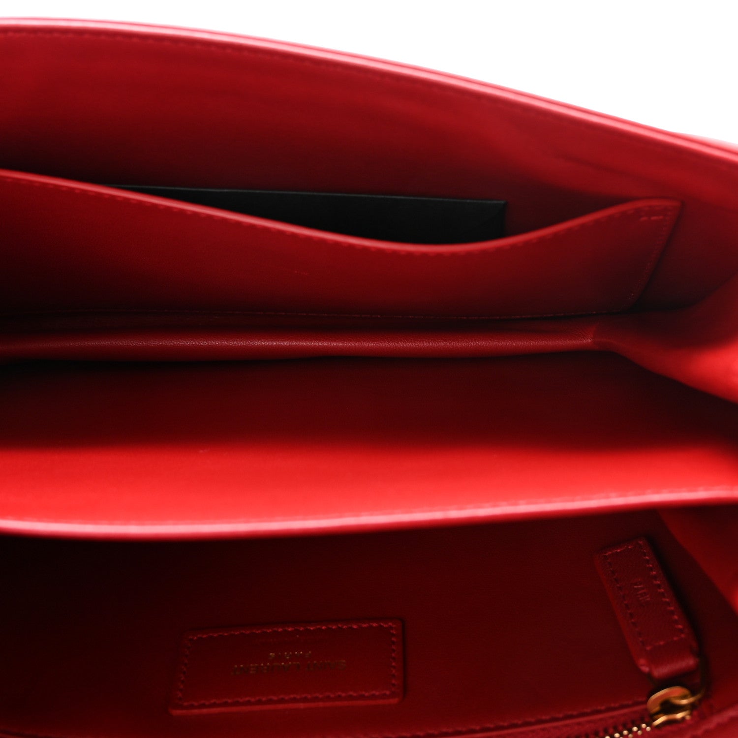 Saint Laurent Smooth Calfskin Le Maillon Satchel Rouge Eros 5 of 9