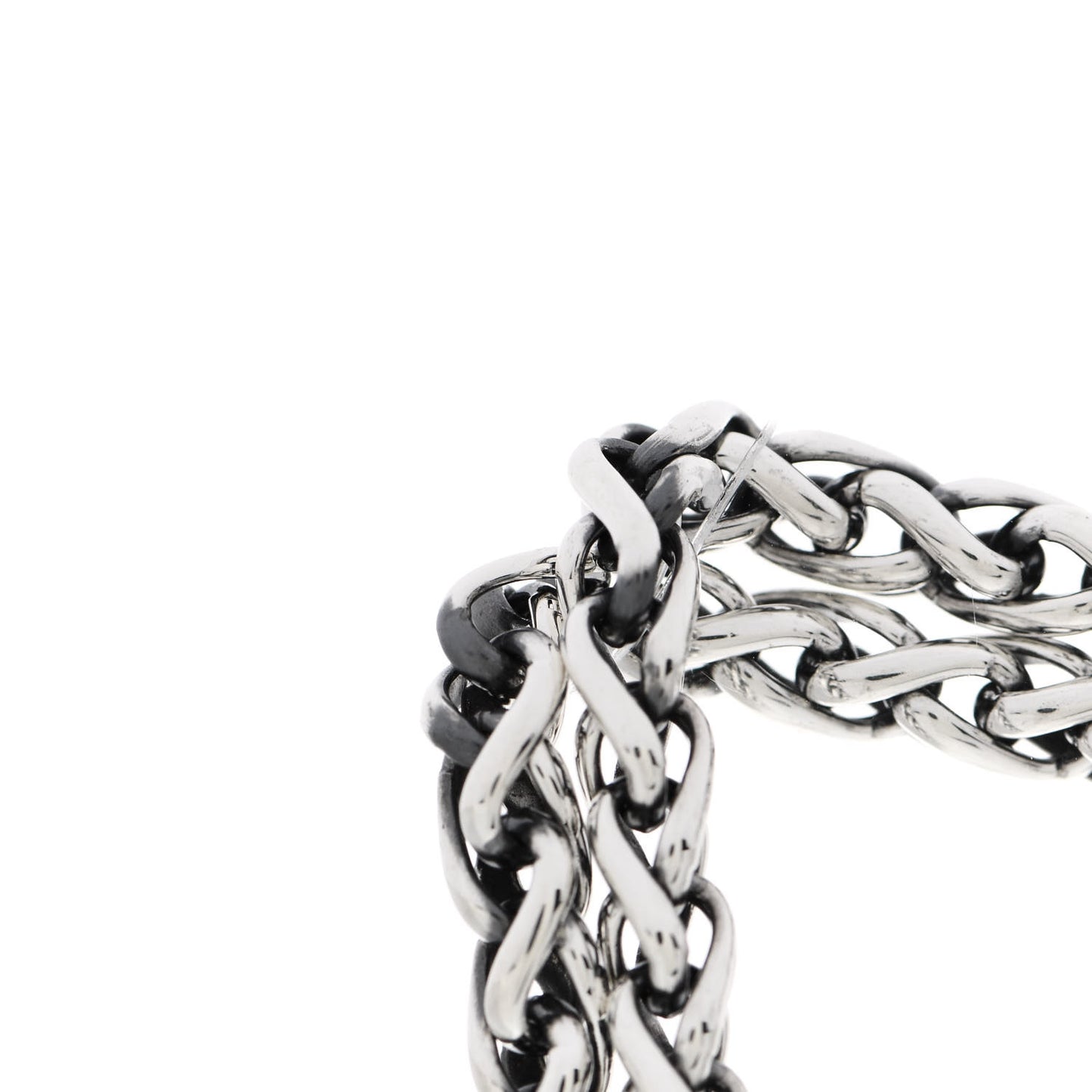 Sterling Silver 18K Yellow Gold 8mm Double Wheat Chain Necklace