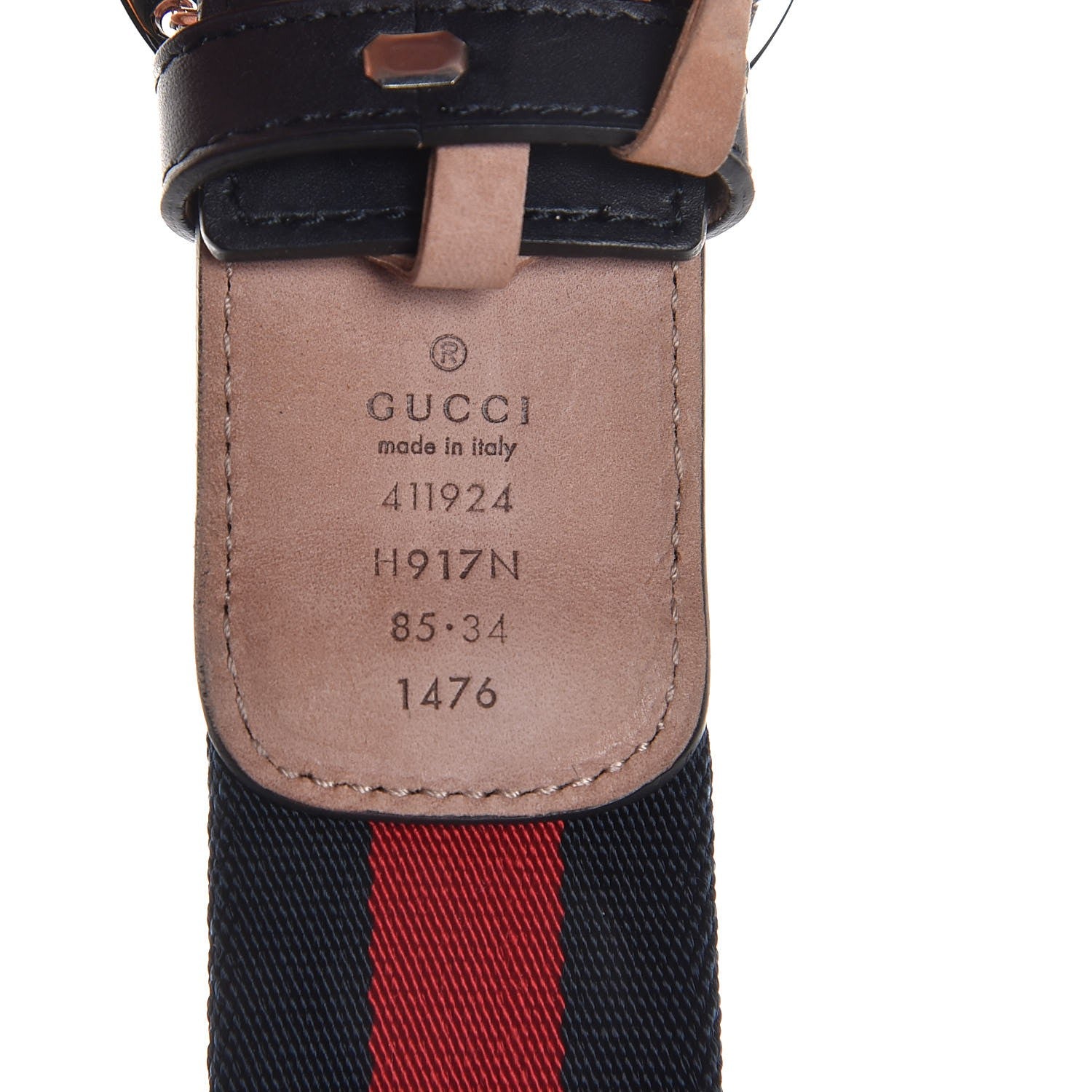 Gucci Canvas Web Interlocking G Belt 85 34 Navy 5 of 6