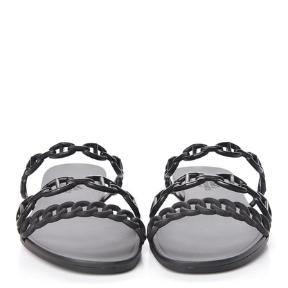 Hermes Rubber Chaine d'Ancre Rivage Sandals 35 Black 2 of 9