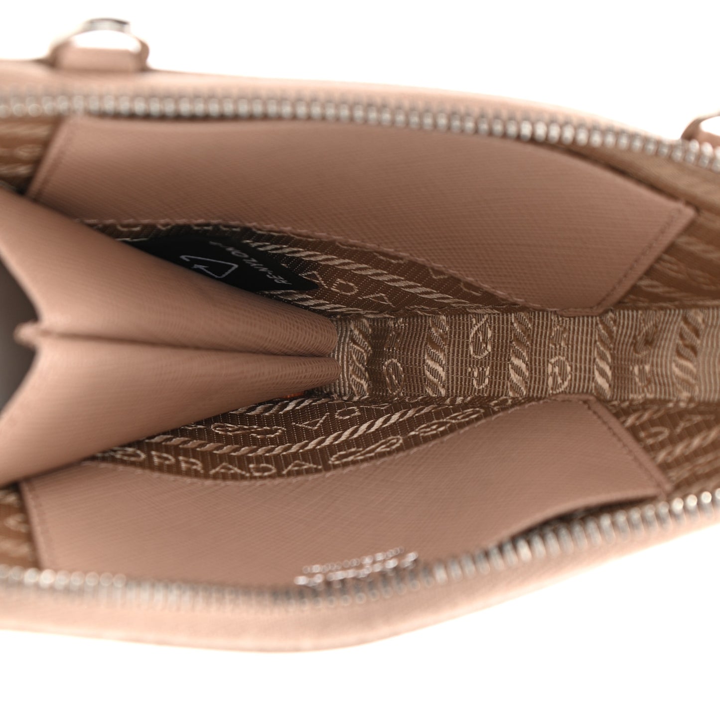Saffiano Mini Triangle Crossbody Pouch Cipria
