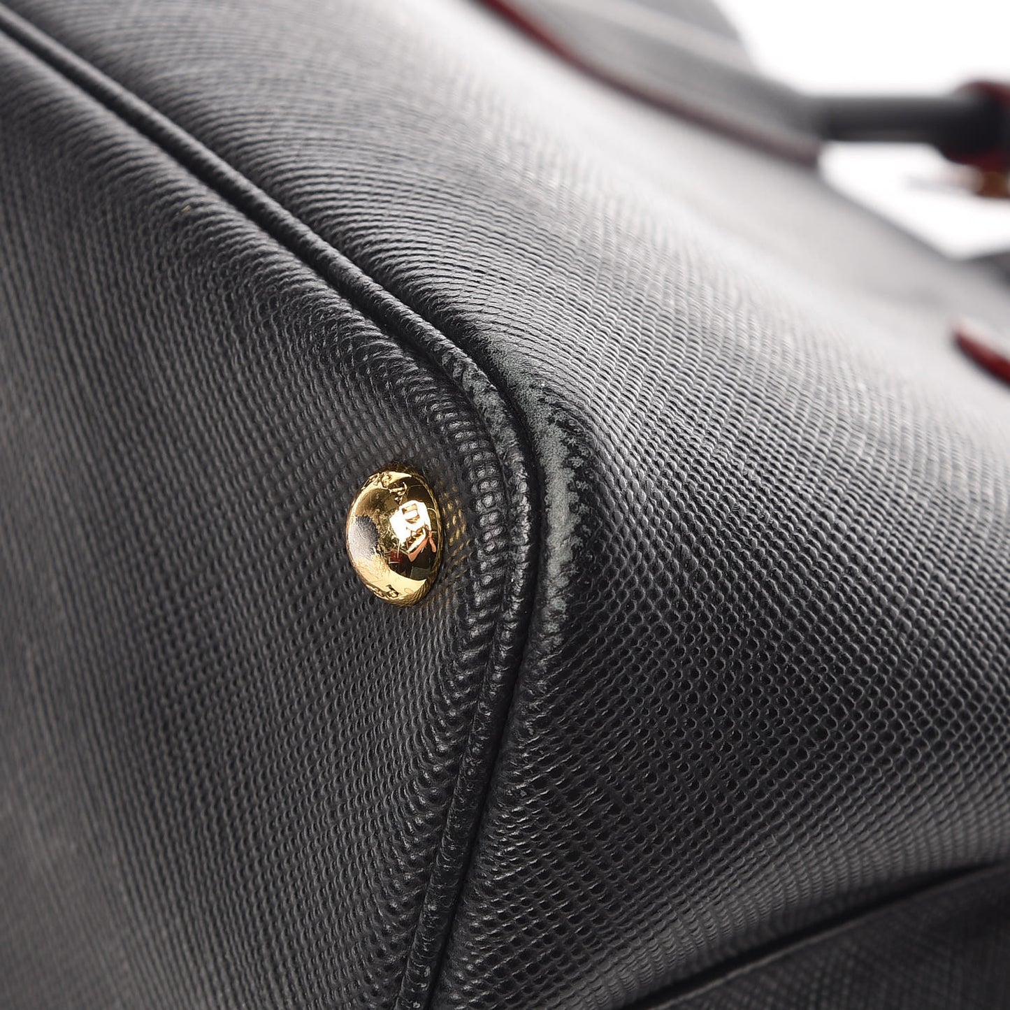 Saffiano Cuir Medium Double Bag Black Fuoco