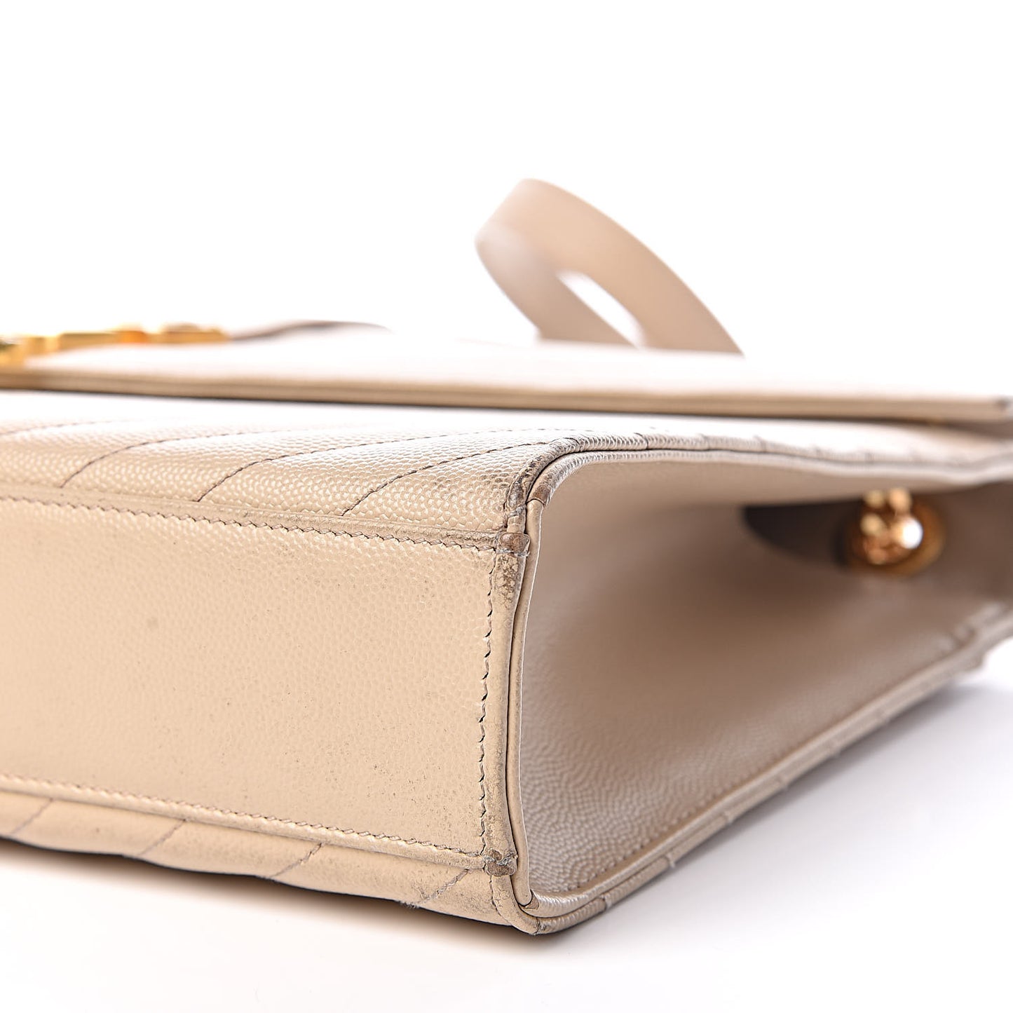 Grain De Poudre Matelasse Chevron Large Monogram Satchel Nude Powder