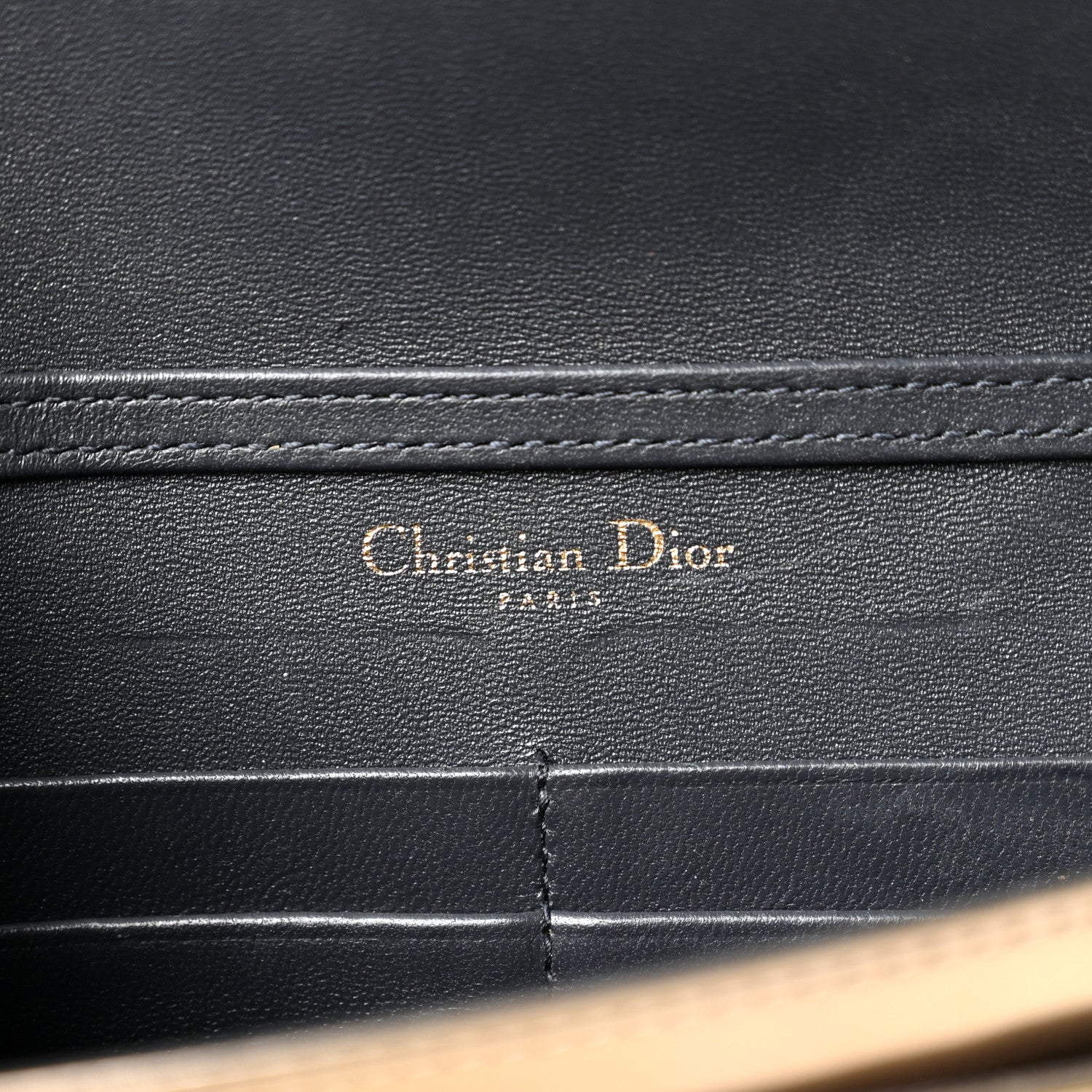 Christian Dior Metallic Patent Micro-Cannage Diorama Wallet on Chain Pouch Gold 6 of 9