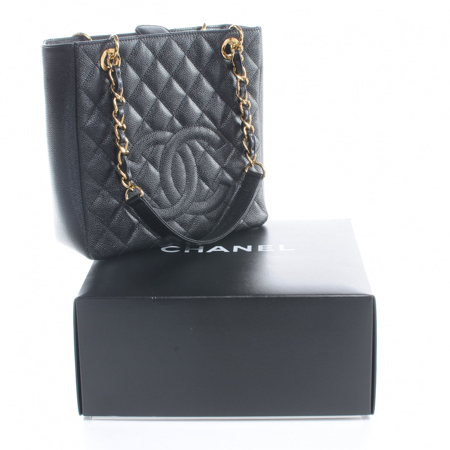 Caviar Petit Shopping Tote PST Black
