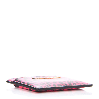 Saint Laurent Grain De Poudre Classic Letters Credit Card Case Fuchsia Black 14 of 20