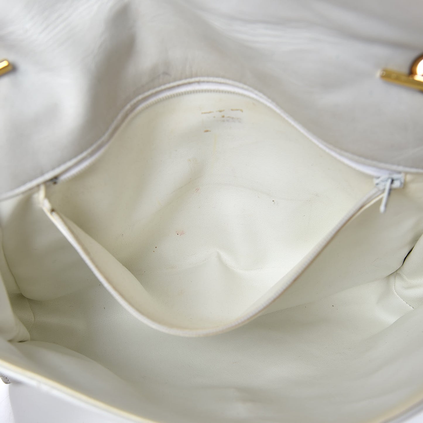 Lambskin Quilted Medium Single Flap White