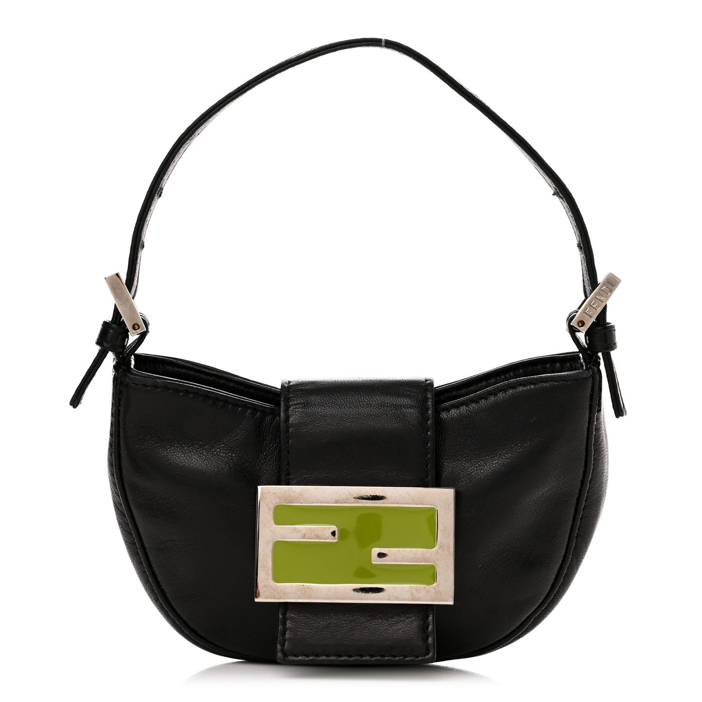 Nappa Mini Half Moon Baguette Black Green