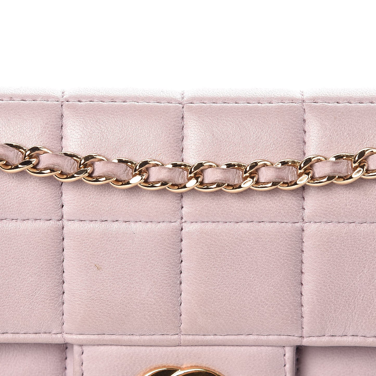 Lambskin East West Chocolate Bar Flap Pink