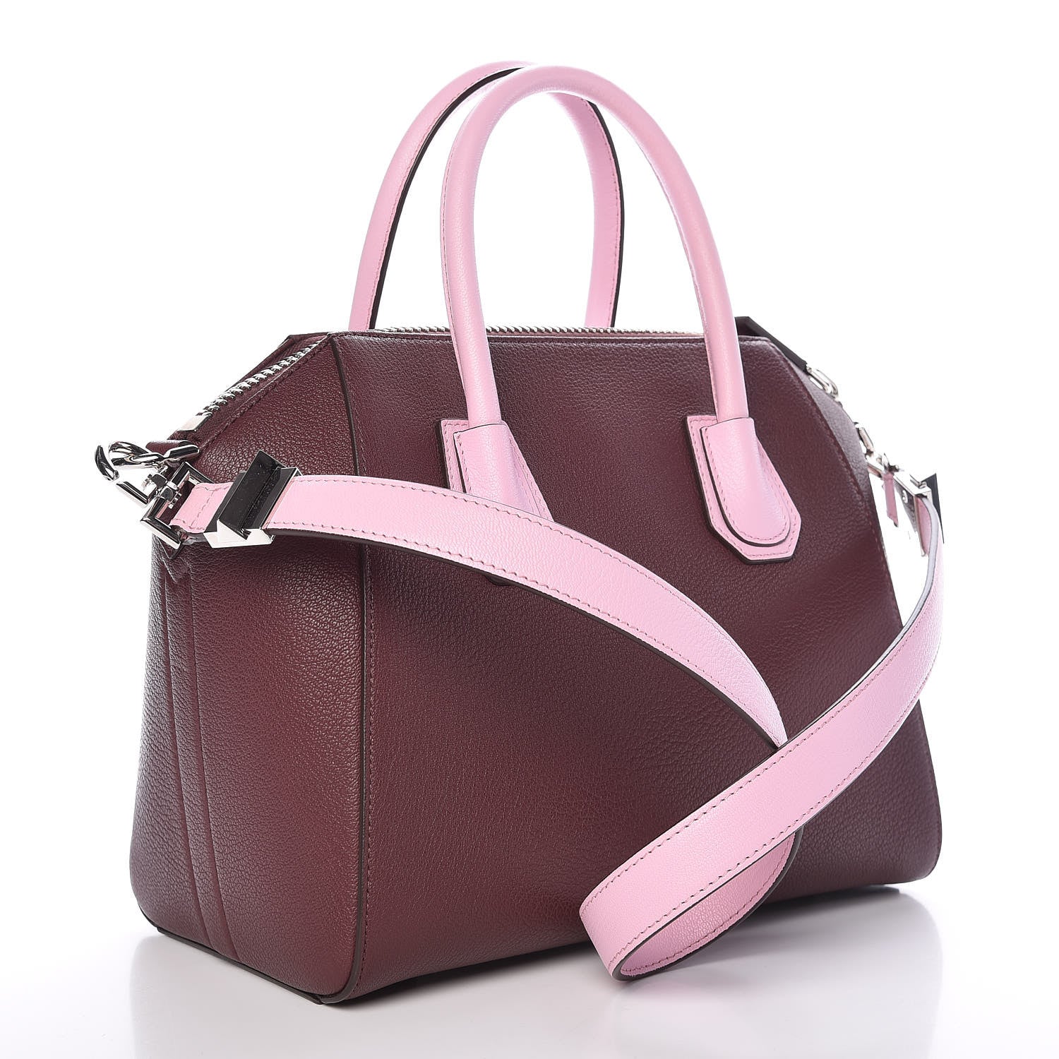 Givenchy Sugar Goatskin Small Tri-Color Antigona Burgundy Pink White 3 of 9