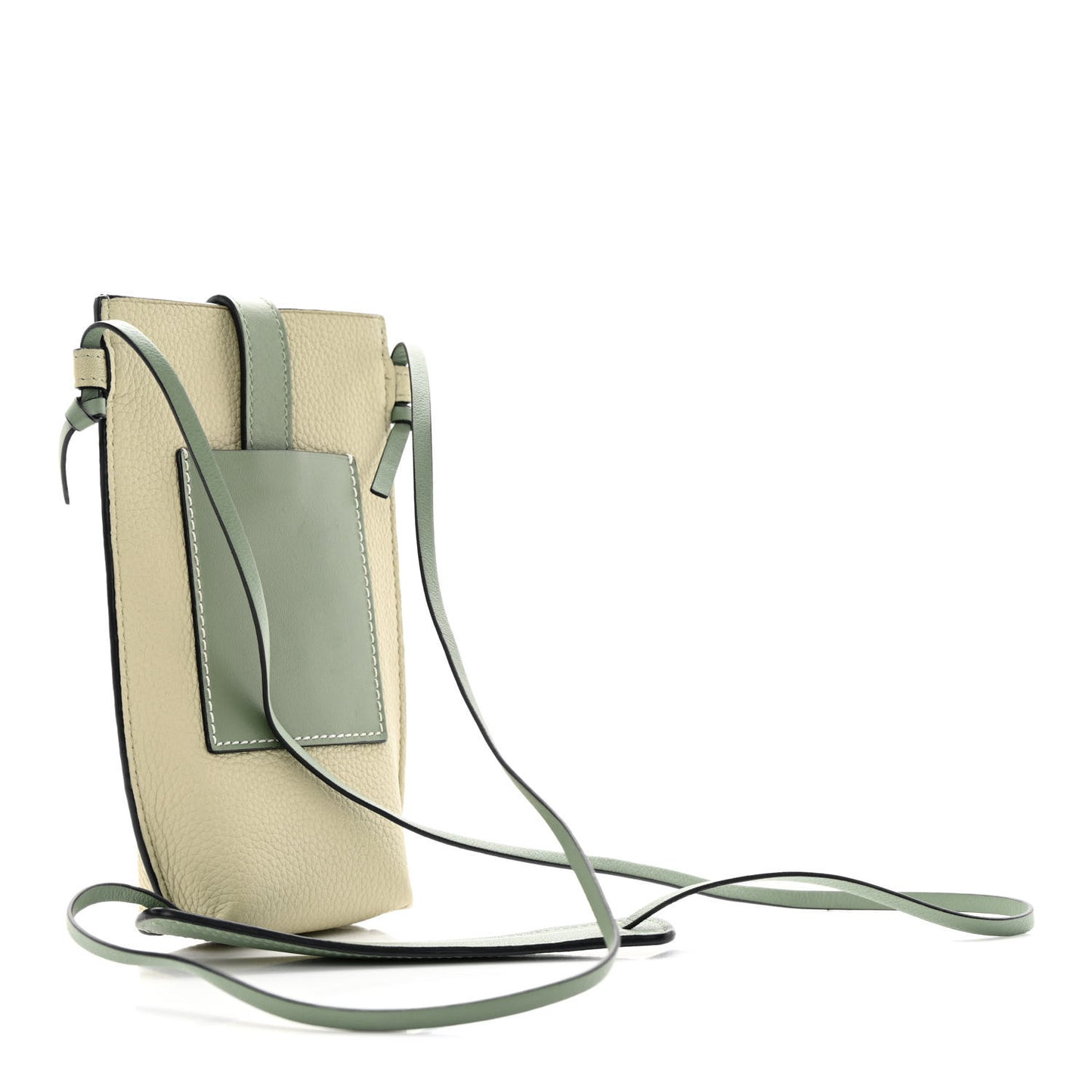 Grained Calfskin Gate Pocket Pouch Green