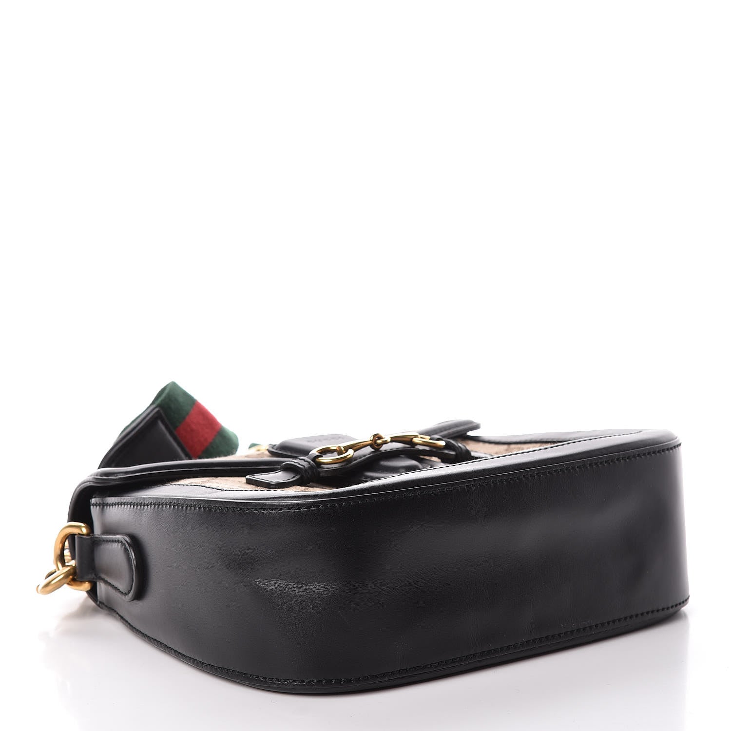 Gucci Monogram Ruinart Calfskin Medium Lady Web Shoulder Bag Beige Ebony Black 4 of 13