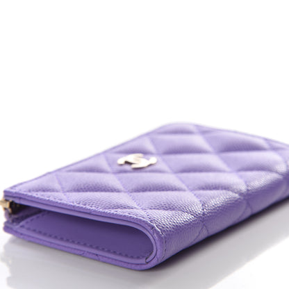 Chanel Caviar Quilted Zipped Key Holder Case Purple 5 of 11