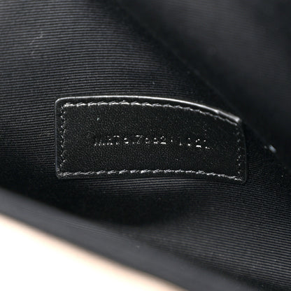 Saint Laurent Grain De Poudre Matelasse Chevron Monogram Envelope Clutch Dark Beige 6 of 7