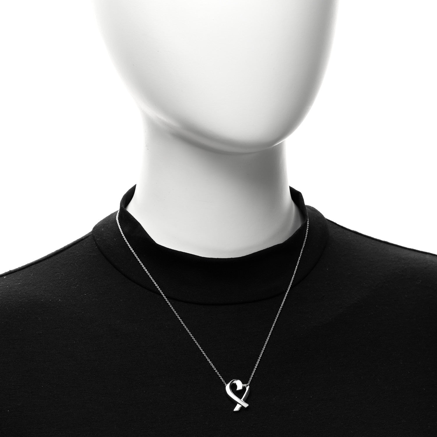 Tiffany Sterling Silver Paloma Picasso Loving Heart Pendant Necklace 2 of 5