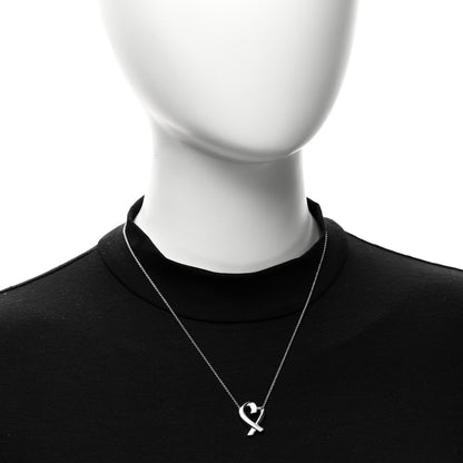 Tiffany Sterling Silver Paloma Picasso Loving Heart Pendant Necklace 2 of 5