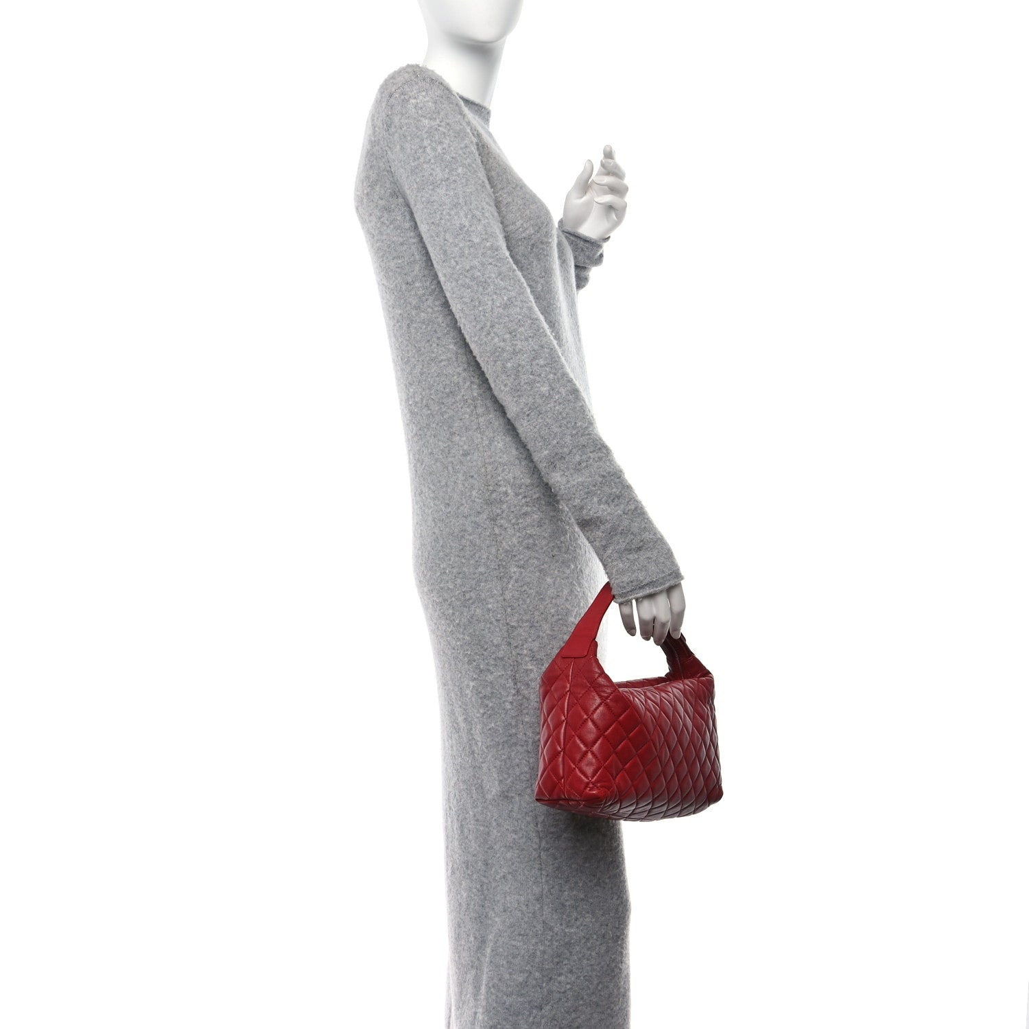 Chanel Lambskin Quilted Small Hobo Red 2 of 10