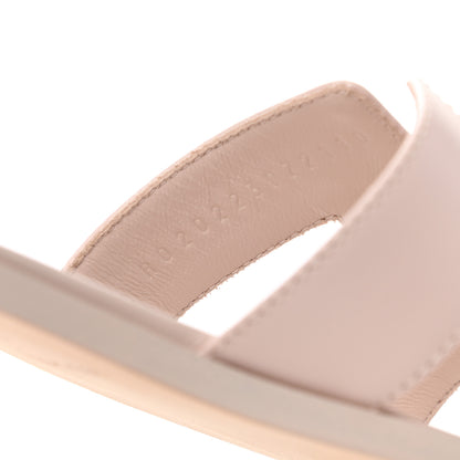 Hermes Box Calfskin Oran Sandals 37 Rose Pale 8 of 9